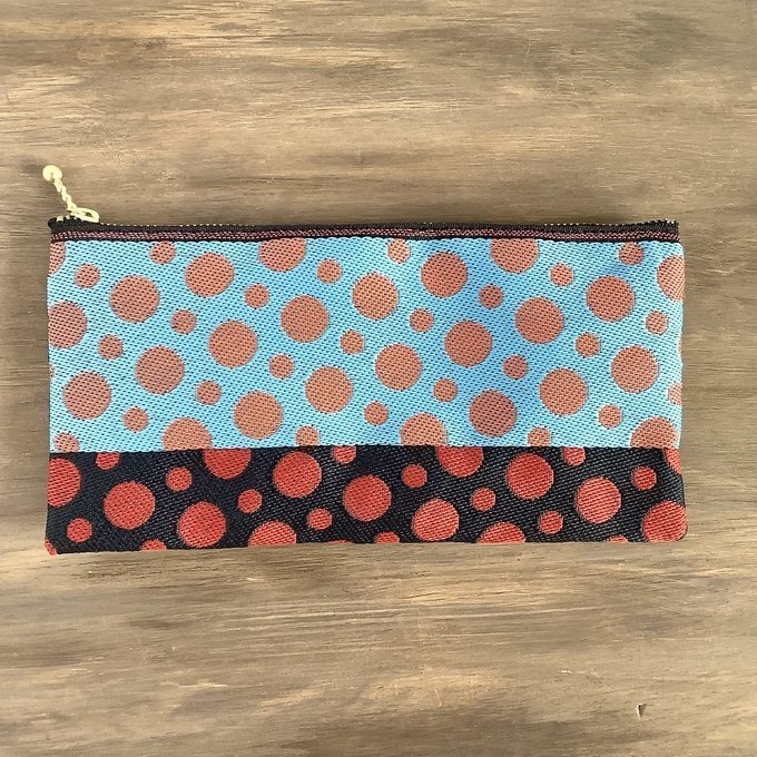 【ポルカ】畳縁 幅広 ポーチ ペンケース マスクケース カラフル 水玉 ドット