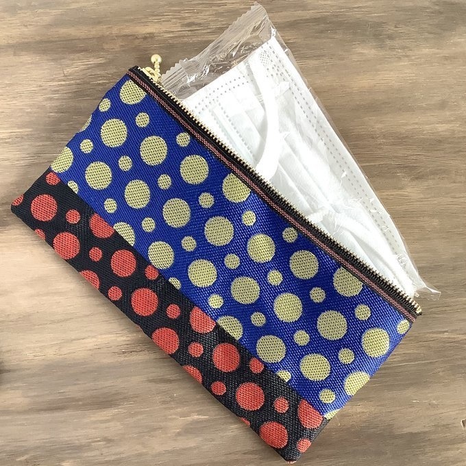 【ポルカ】畳縁 幅広 ポーチ ペンケース マスクケース カラフル 水玉 ドット