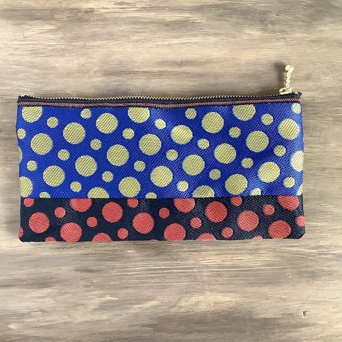 【ポルカ】畳縁 幅広 ポーチ ペンケース マスクケース カラフル 水玉 ドット