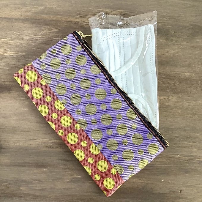 【ポルカ】畳縁 幅広 ペンケース ポーチ マスクケース カラフル 水玉 ドット