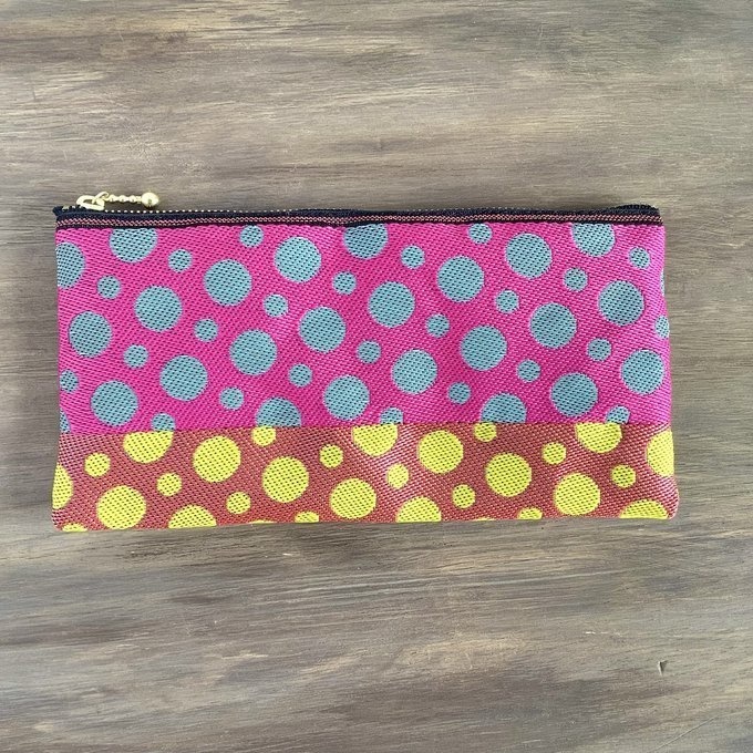 【ポルカ】畳縁 幅広 ペンケース ポーチ マスクケース カラフル 水玉 ドット