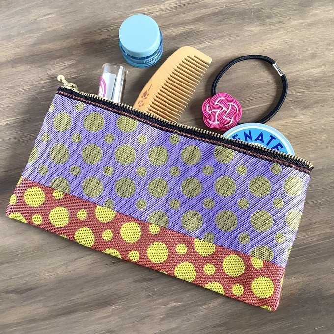 【ポルカ】畳縁 幅広 ペンケース ポーチ マスクケース カラフル 水玉 ドット