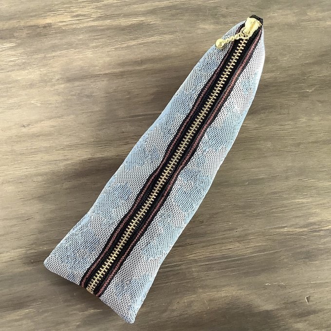 【花影】畳縁 テトラ型 ペンケース 桜 シルバー グレー 和風