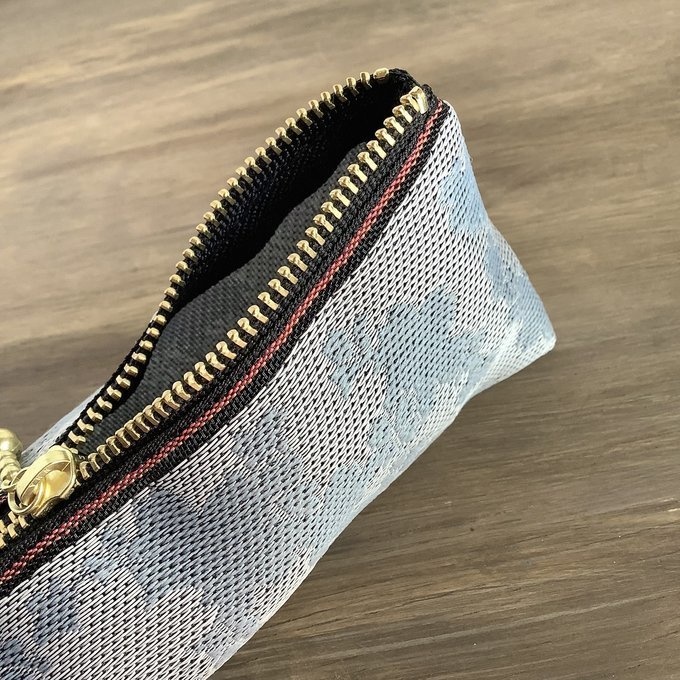 【花影】畳縁 テトラ型 ペンケース 桜 シルバー グレー 和風