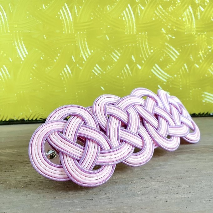 水引 バレッタ【コットンキャンディ】カラフル ピンク 夢色
