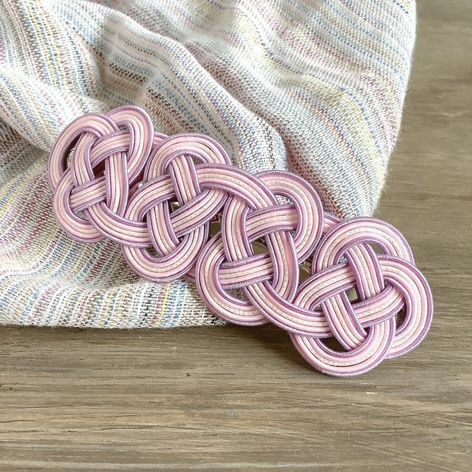 水引 バレッタ【コットンキャンディ】カラフル ピンク 夢色