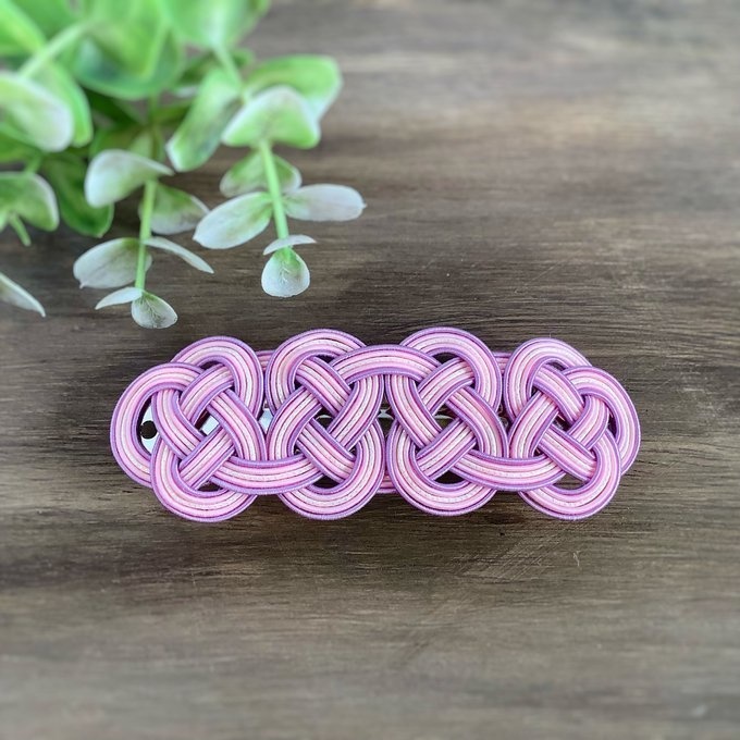 水引 バレッタ【コットンキャンディ】カラフル ピンク 夢色