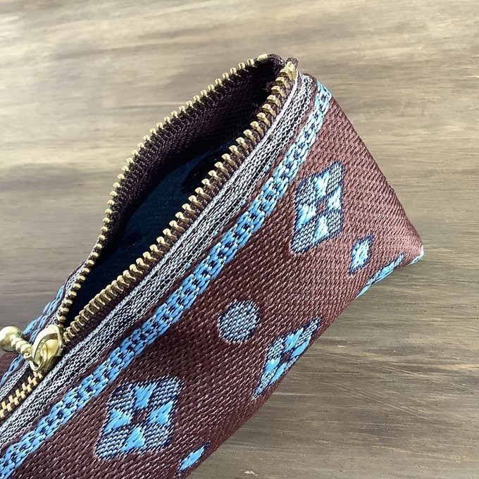 【プロバンス】畳縁 テトラ型 ペンケース 南仏 チョコレート ターコイズ 茶 青