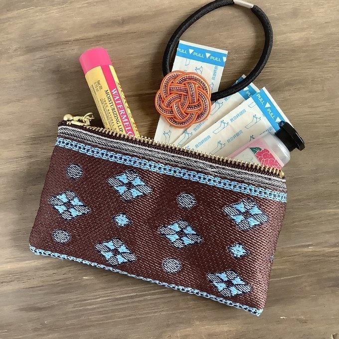 【プロバンス】畳縁 テトラ型 ペンケース 南仏 チョコレート ターコイズ 茶 青