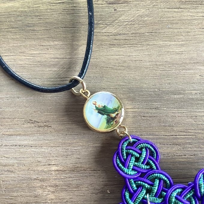 サン・フダスのクロスペンダント 水引製 ブルー メキシコ 十字架