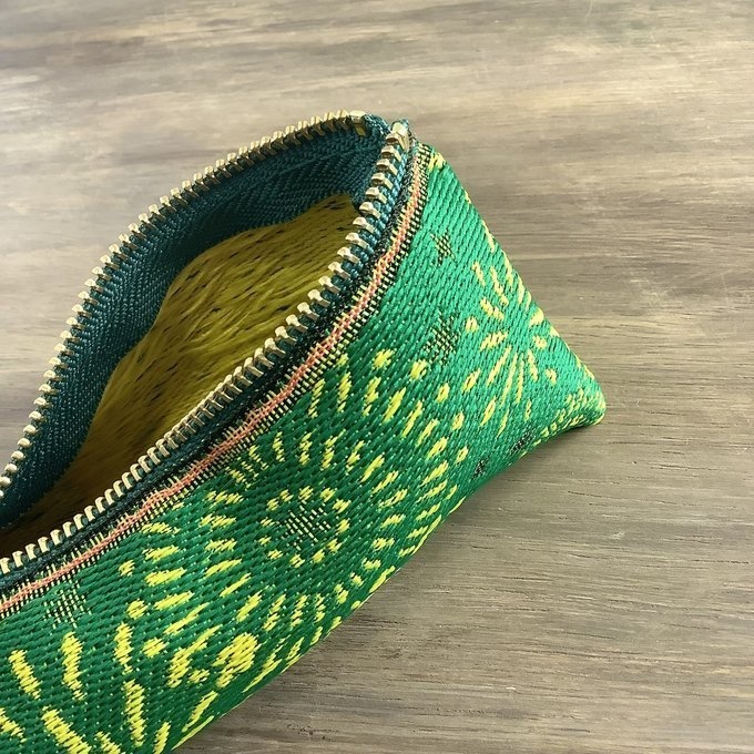 【花火】畳縁 テトラ型 ペンケース 緑 夏 お祭り