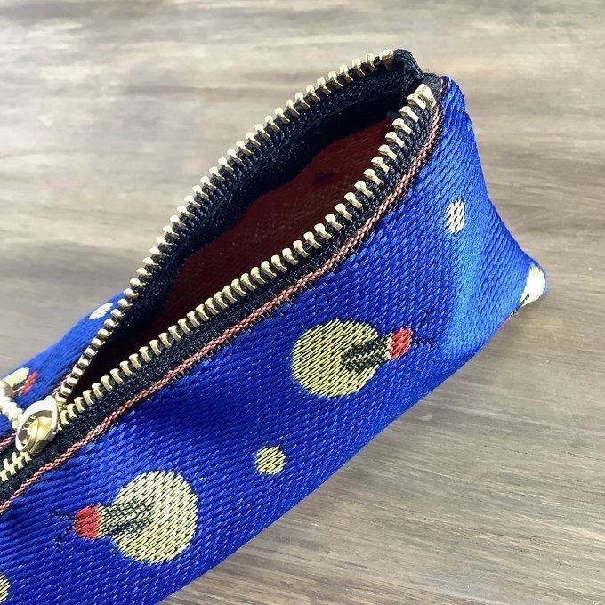 【蛍】畳縁 テトラ型 ペンケース 紺 夏 昆虫 夜