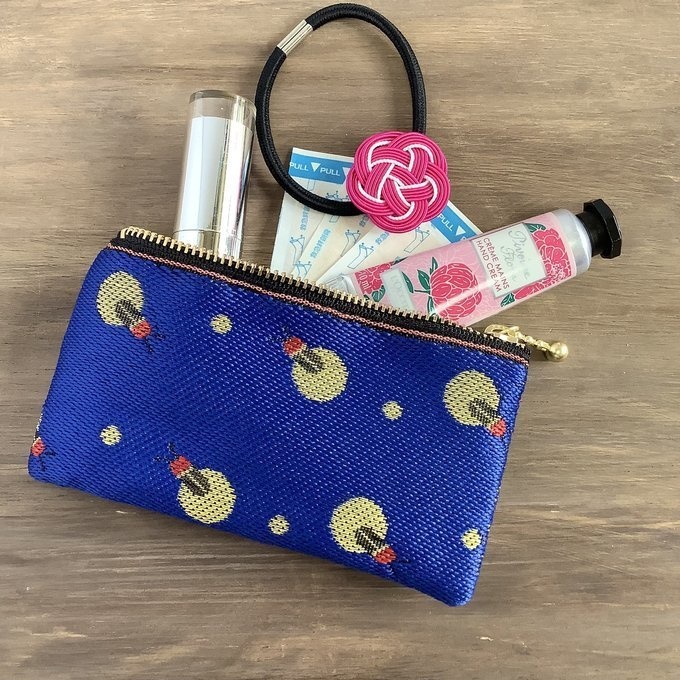 【蛍】畳縁 テトラ型 ペンケース 紺 夏 昆虫 夜