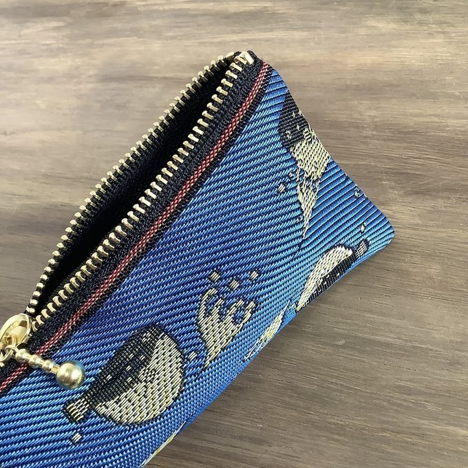 【ふぐ】畳縁 テトラ型 ペンケース 青 ふく フグ 魚 海