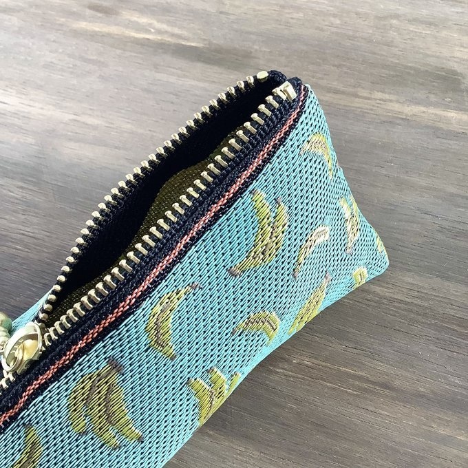 【バナナ】畳縁 テトラ型 ペンケース ミントカラー 金色 フルーツ