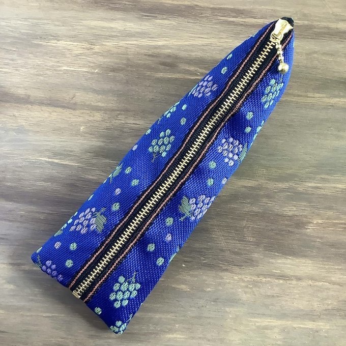 【ぶどう】畳縁 テトラ型 ペンケース 紺色 フルーツ 秋