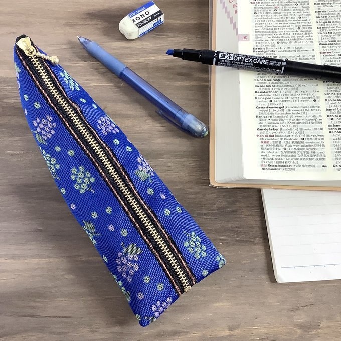 【ぶどう】畳縁 ぺたんこ ミニポーチ 小銭入れ カードケース 紺色 秋