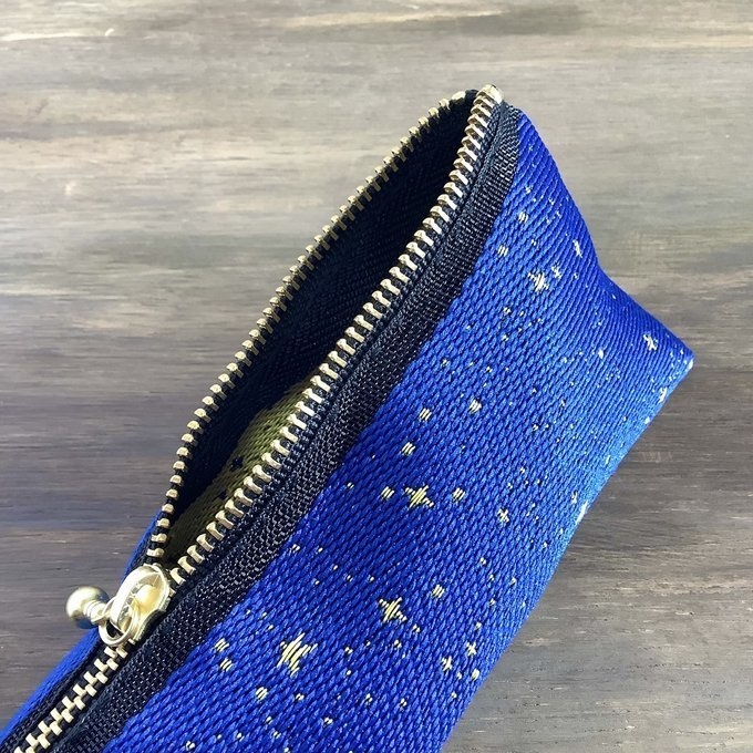 【星降る夜 金星】畳縁 テトラ型 ペンケース 星 スター 宇宙 空 紺 金