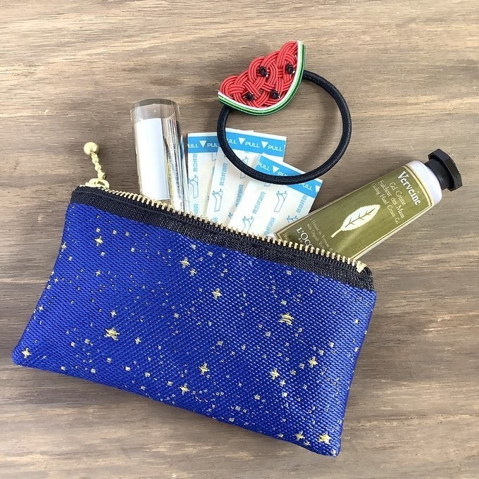 【星降る夜 金星】畳縁 テトラ型 ペンケース 星 スター 宇宙 空 紺 金