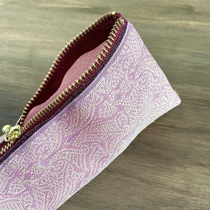 【エスニック】畳縁 テトラ型 ペンケース ピンク バラ色 オリエンタル