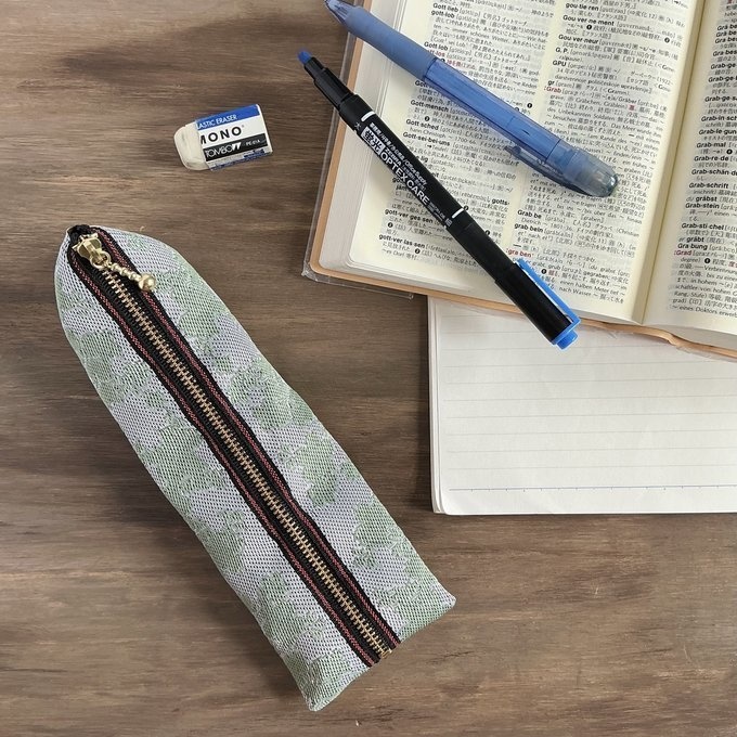 【花影】畳縁 ミニポーチ カードケース 小銭入れ 数珠入れ 桜 シルバー ミント 和風