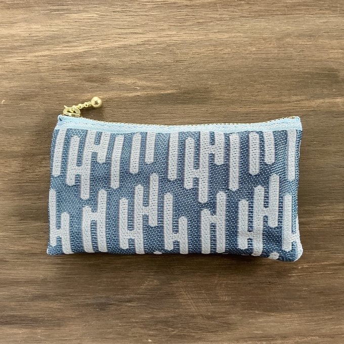 【エ霞】畳縁 ミニポーチ カードケース 小銭入れ 数珠入れ 水色 ブルー 和柄 伝統