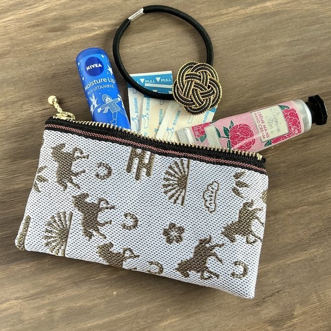 【おめでた柄】畳縁 テトラ型 ペンケース 馬 白 金 アハルテケ 縁起物 エ霞 松竹梅