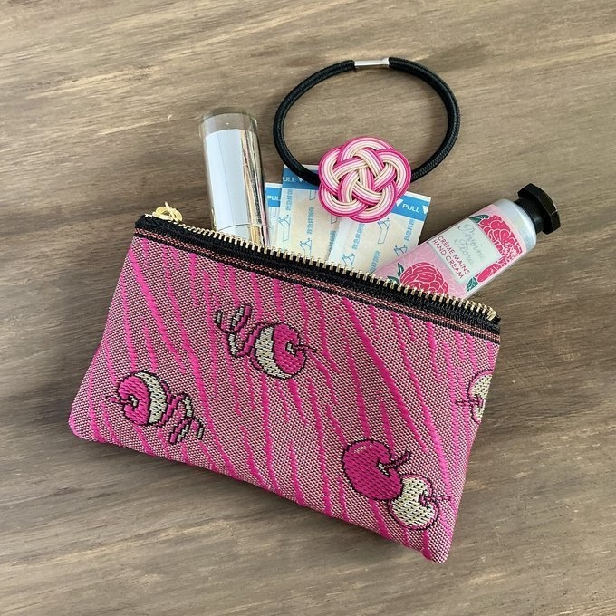 【皮むき りんご】畳縁 テトラ型 ペンケース リンゴ 安曇野 信州 ピンク