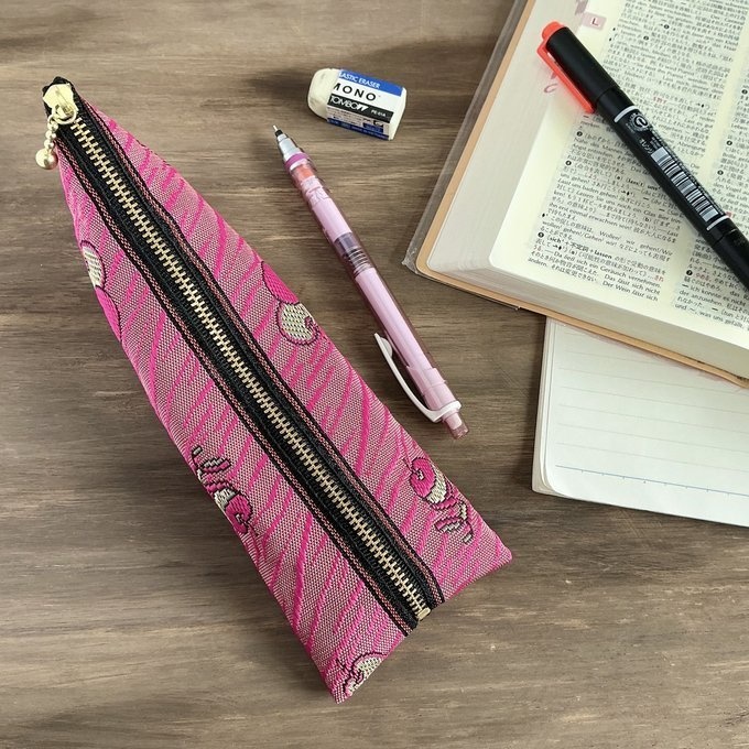 【皮むき りんご】畳縁 ぺたんこ ミニポーチ 小銭入れ カードケース リンゴ 安曇野 信州 ピンク