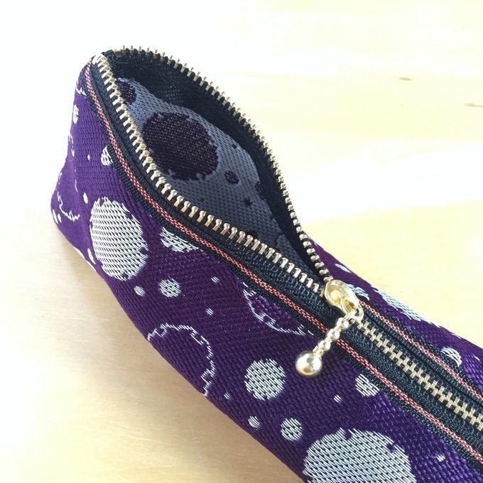 【雪輪文様】畳縁 テトラ型 ペンケース 雪 和柄 伝統