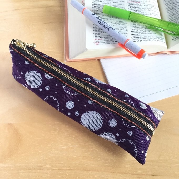 【雪輪文様】畳縁 ぺたんこ ミニポーチ カードケース 数珠入れ 小銭入れ 雪 和柄 伝統 紫