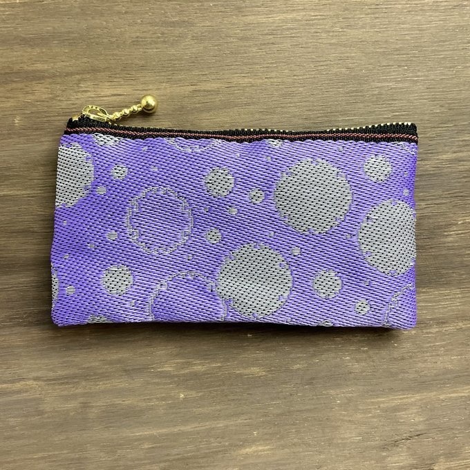 【雪輪文様】畳縁 ぺたんこ ミニポーチ カードケース 小銭入れ 数珠入れ 雪 和柄 伝統 ピンク