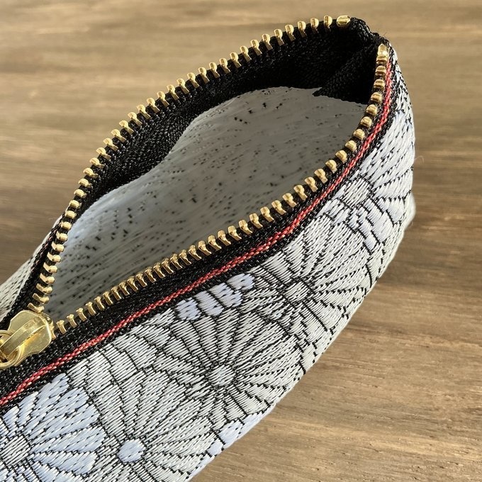 【白菊】畳縁 テトラ型 ペンケース 和風 白 菊 デイジー