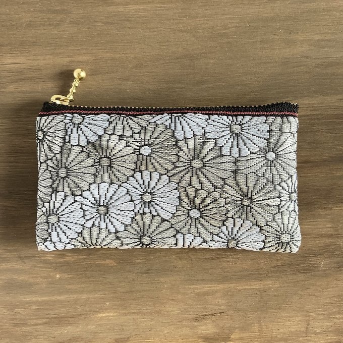 【白菊】畳縁 ぺたんこ ミニポーチ カードケース 小銭入れ 数珠入れ 和風 白 菊 デイジー