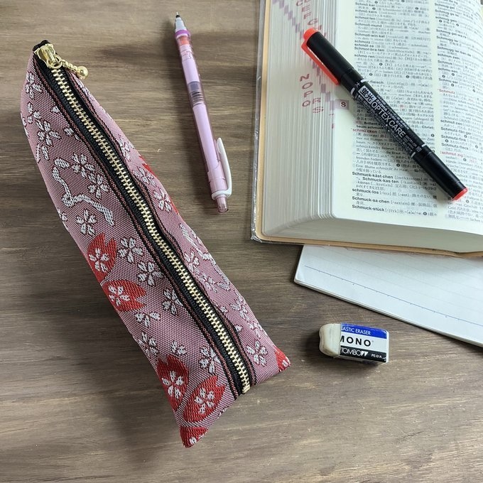 【寒緋桜】畳縁 ぺたんこ ミニポーチ 小銭入れ カードケース 桜 春 赤 サクラ