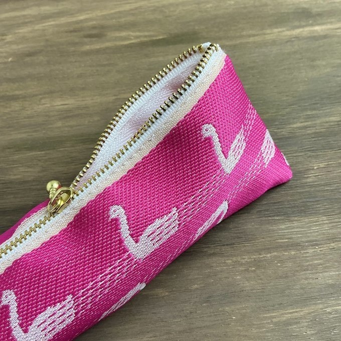 【スワン】畳縁 テトラ型 ペンケース 白鳥 バレエ ピンク