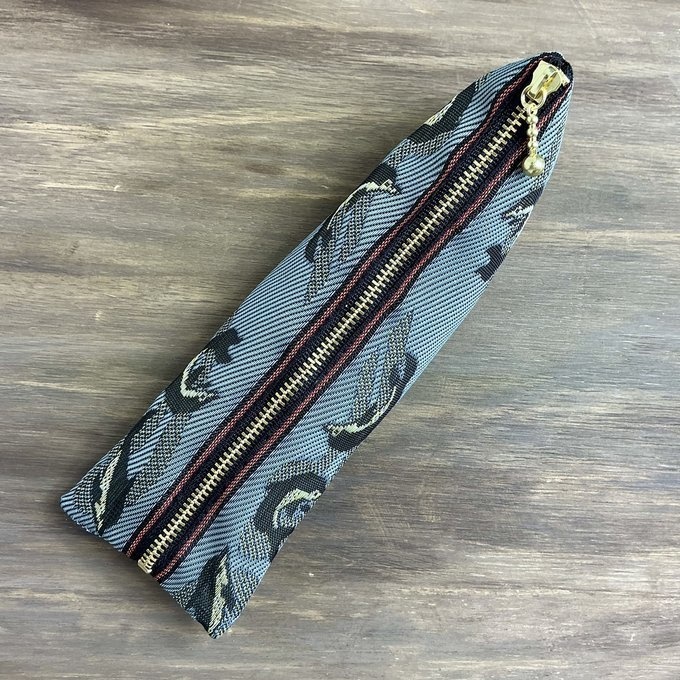 【イルカ】畳縁 テトラ型 ペンケース グレー 魚 海 いるか マリン