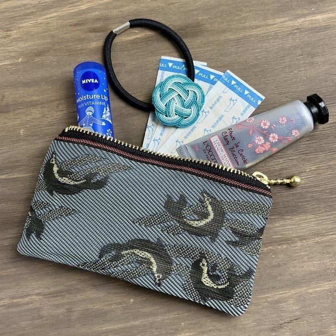 【イルカ】畳縁 テトラ型 ペンケース グレー 魚 海 いるか マリン