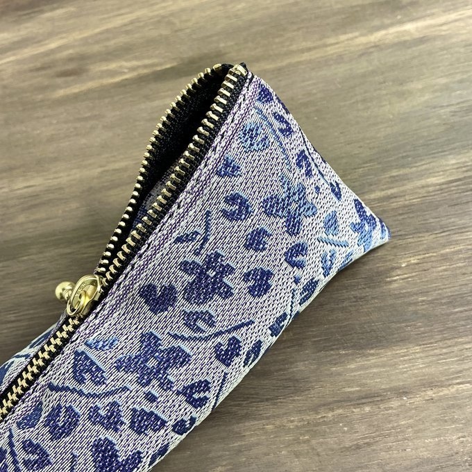 【すみれ】畳縁 テトラ型 ペンケース 菫 小花 青紫 バイオレット ブルー