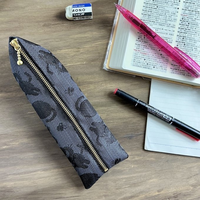 【おちゃめ猫】畳縁 ぺたんこ ミニポーチ カードケース 小銭入れ 数珠入れ 黒 黒猫