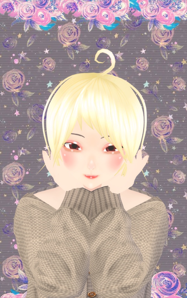 Vroid kawaii male face 化粧