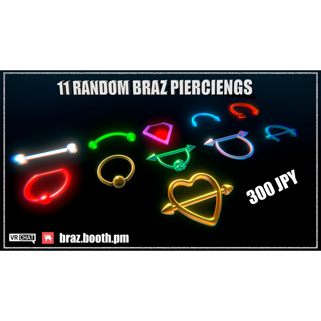 【3Dモデル】11 RANDOM BRAZ PIERCINGS