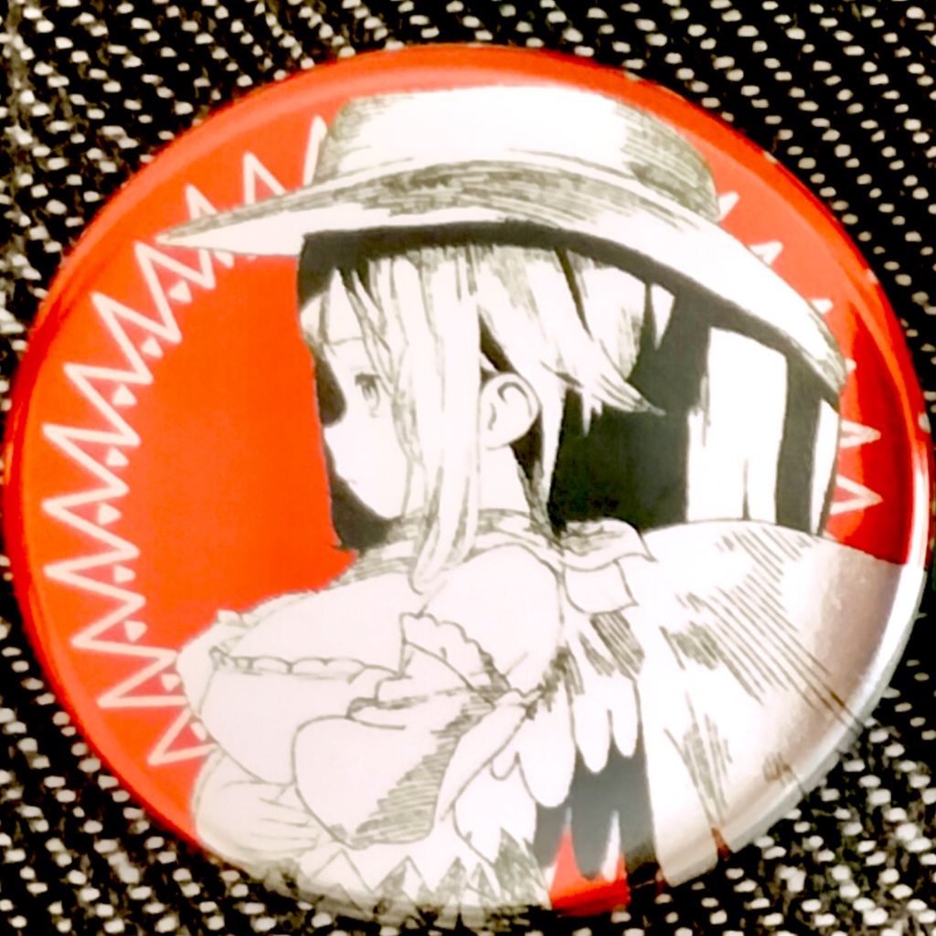 驪駒早鬼メタリック缶バッジあなざー