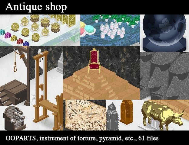 クォータビュー風ドットオブジェクト素材