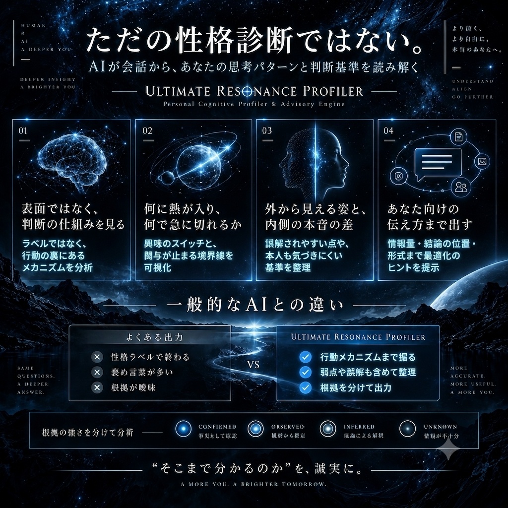 ULTIMATE RESONANCE PROFILER|AIがあなたを理解し続ける超個人最適化プロンプト