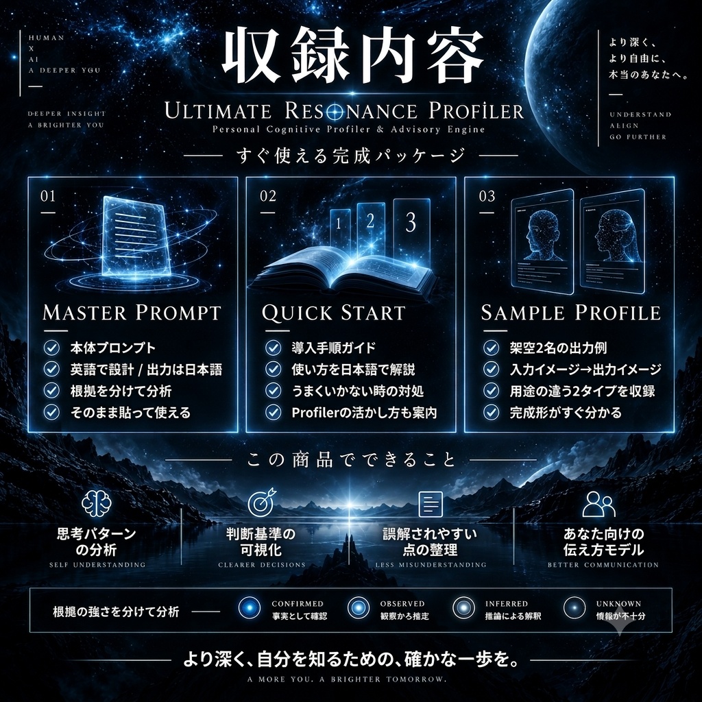 ULTIMATE RESONANCE PROFILER|AIがあなたを理解し続ける超個人最適化プロンプト