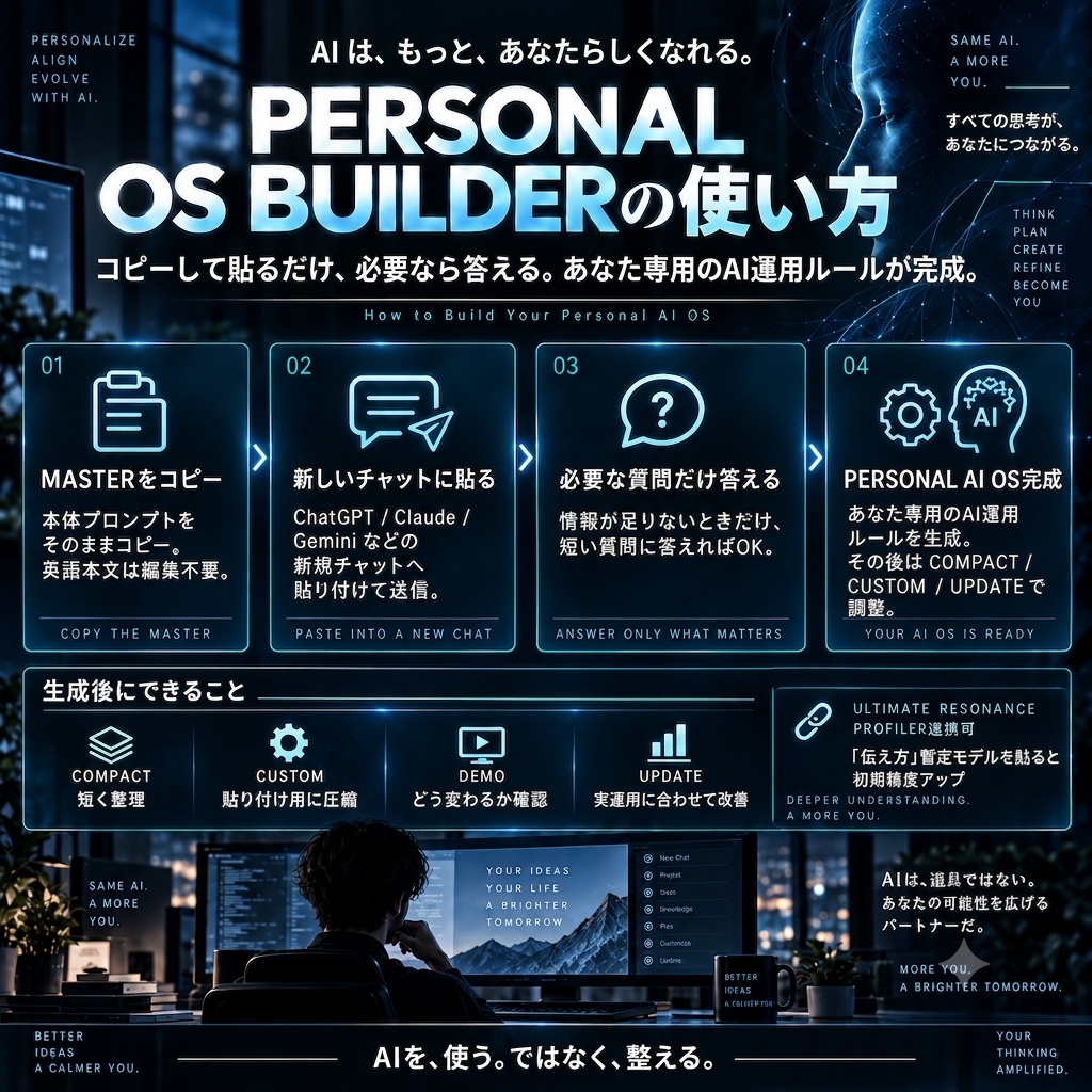 PERSONAL OS BUILDER │AIを「あなた専用」に再設計する超個人最適化プロンプト