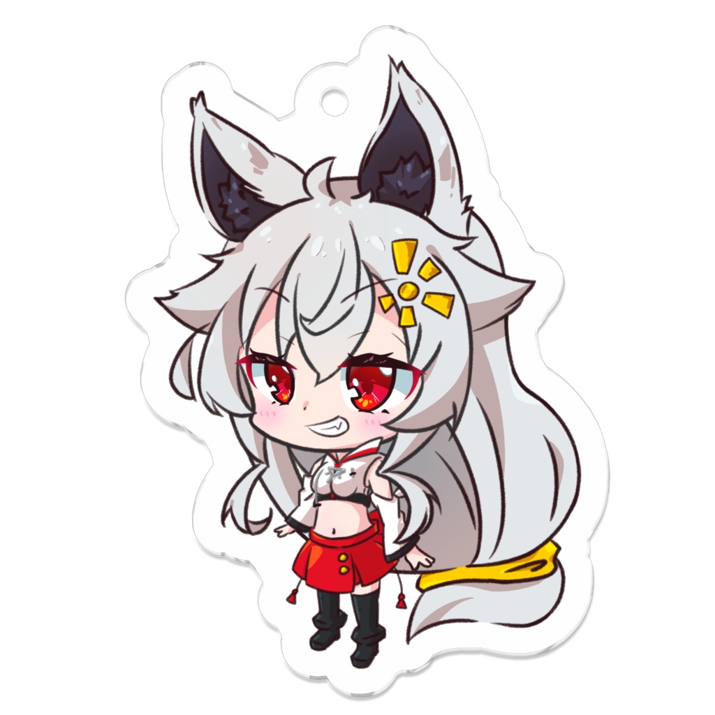 解説してくれる晴ちゃん（にしし）のアクリルキーホルダー