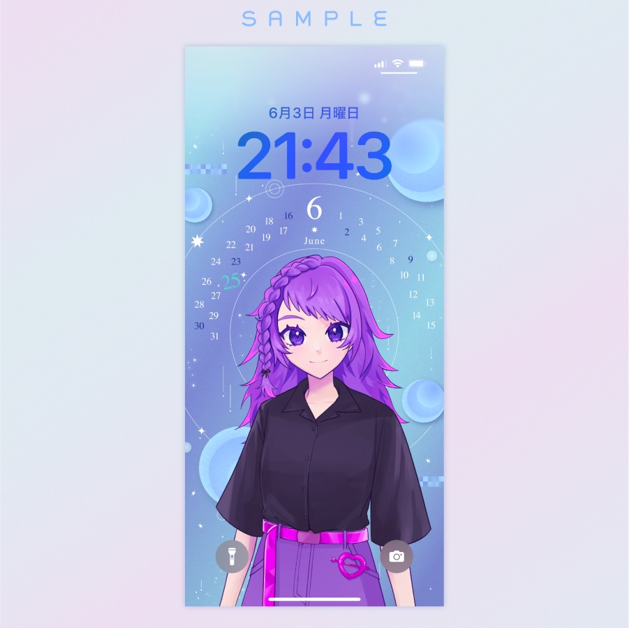 カレンダー付きスマホ壁紙【おはようVTuberにも使える!】