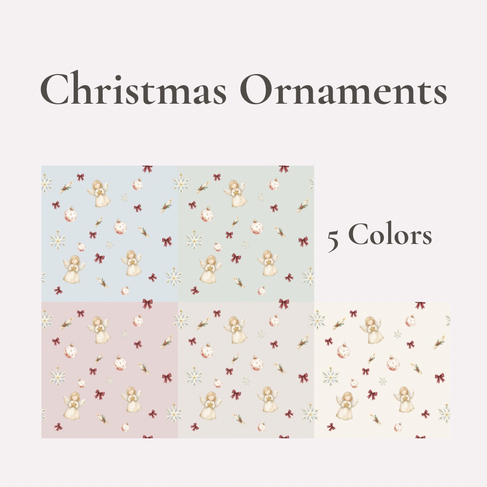 Christmas Seamless Pattern Collection | 5 Designs × 5 Colors | 25 Digital Papers